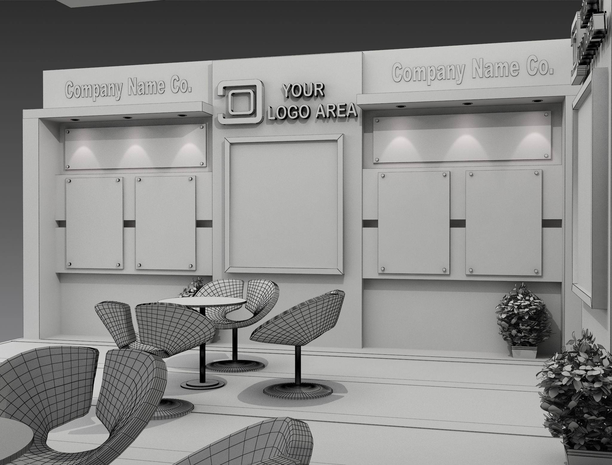 Booth Exhibition Stand a517b 3D model_21