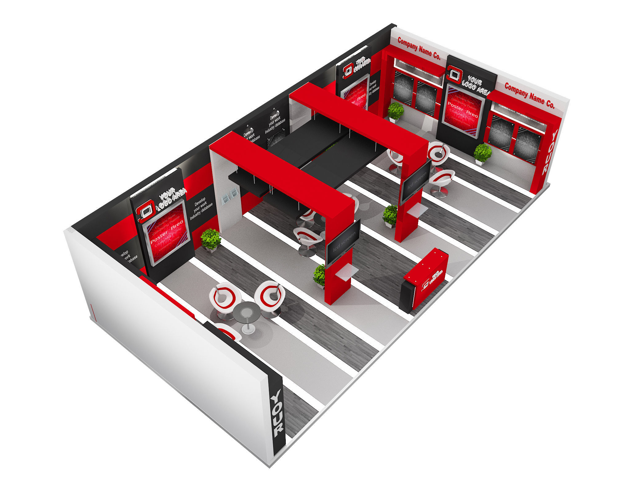 Booth Exhibition Stand a517b 3D model_16