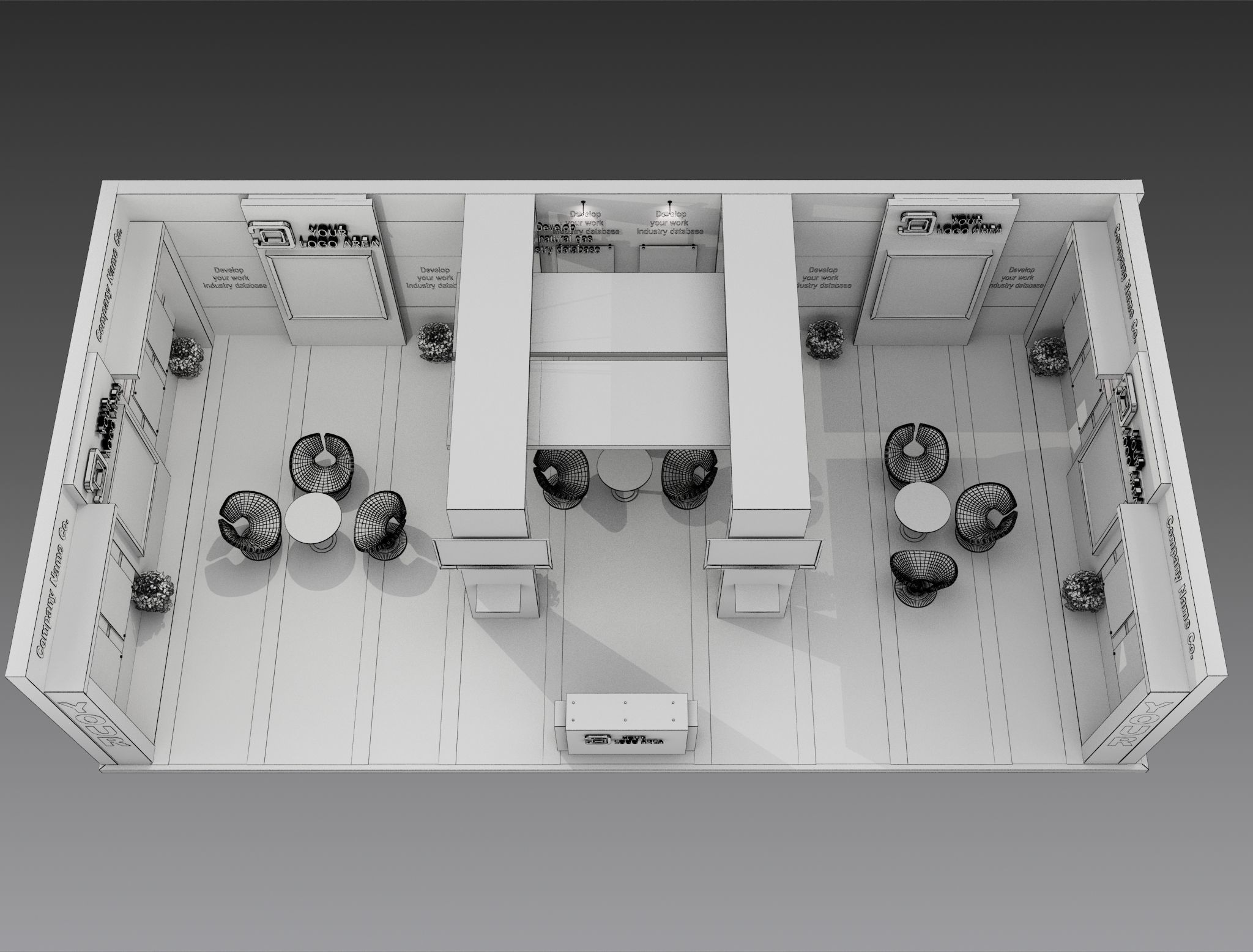 Booth Exhibition Stand a517b 3D model_9