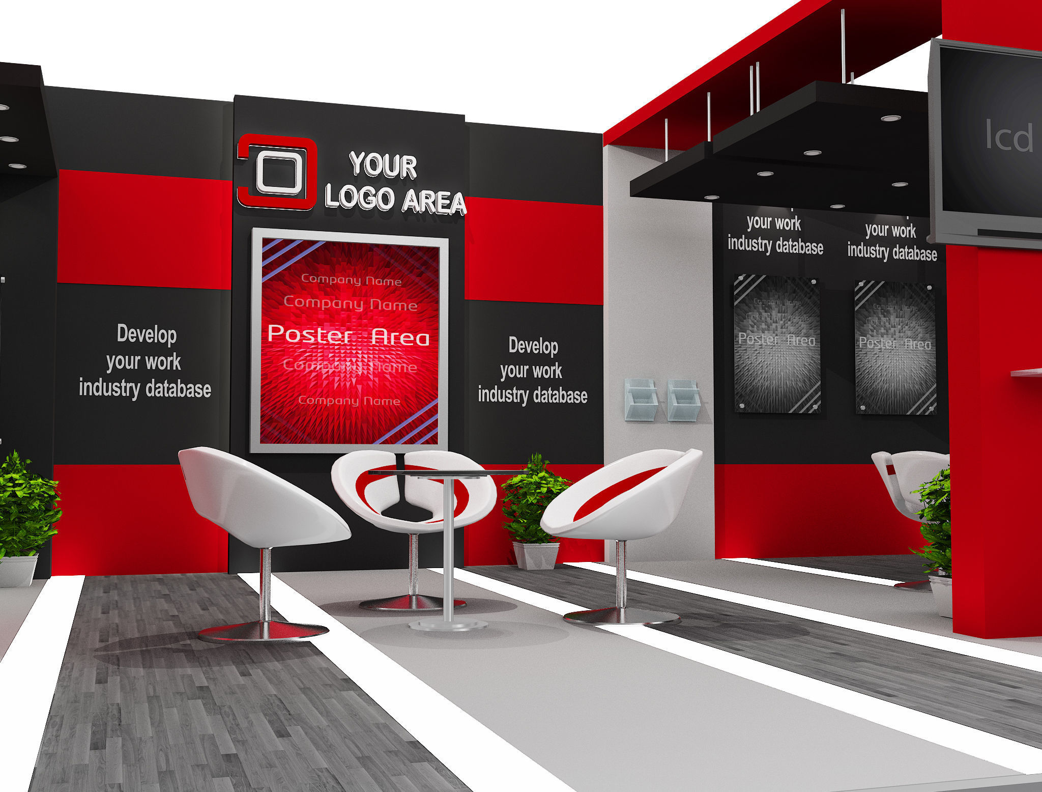Booth Exhibition Stand a517b 3D model_14