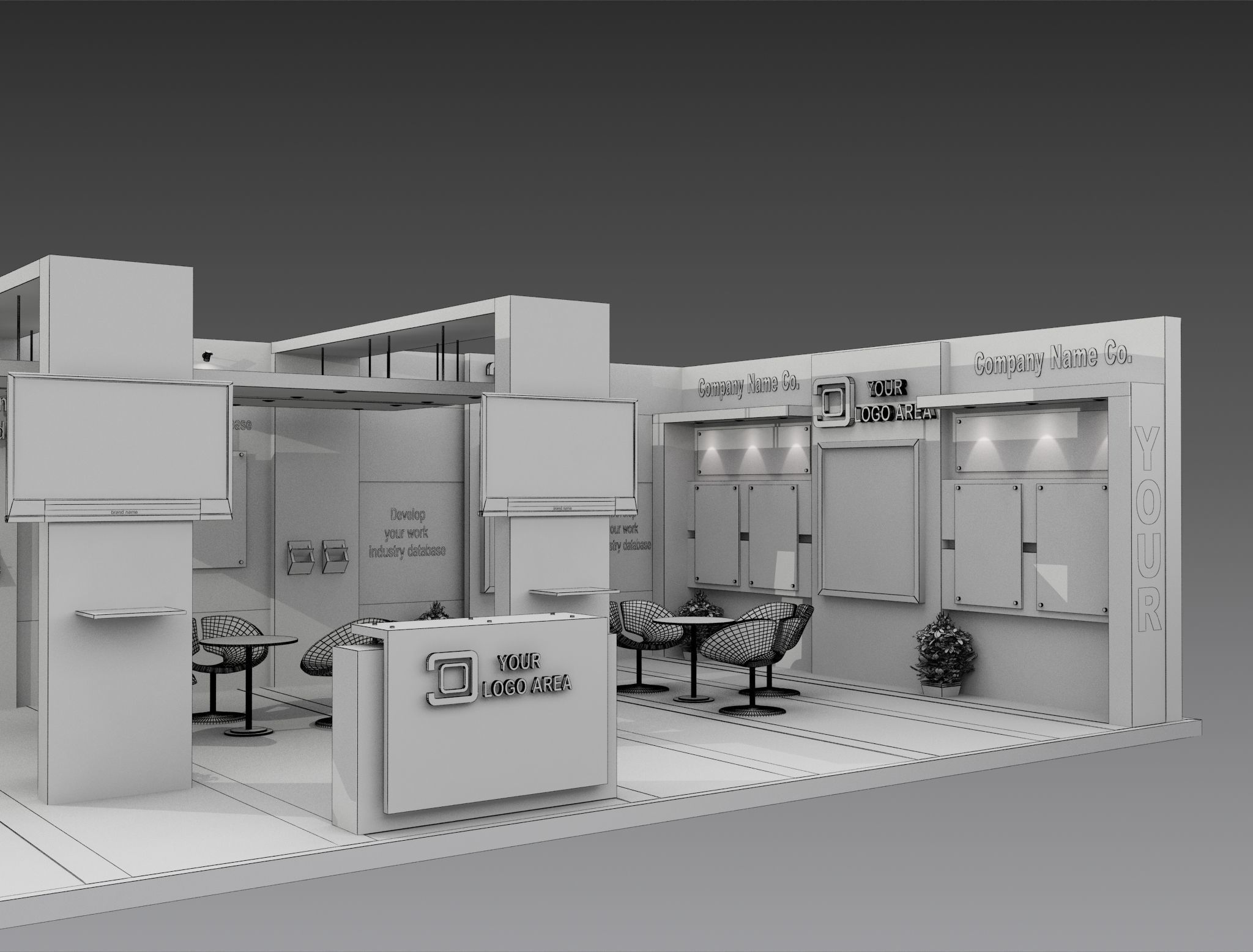 Booth Exhibition Stand a517b 3D model_11
