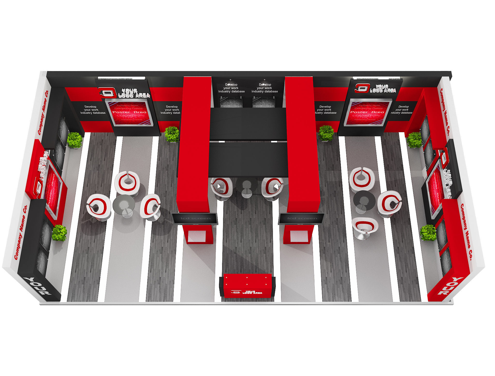 Booth Exhibition Stand a517b 3D model_8