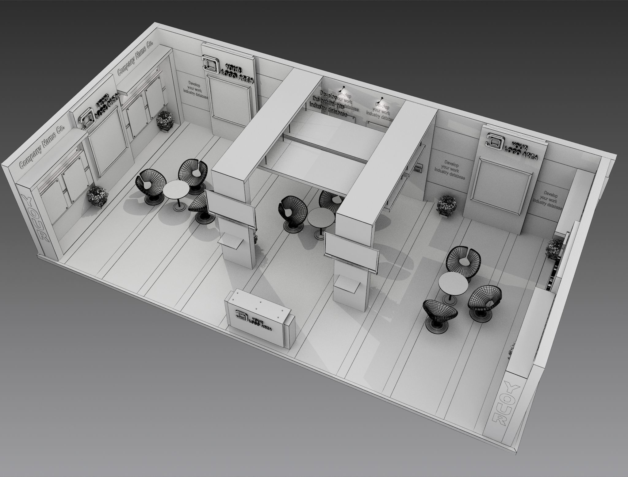 Booth Exhibition Stand a517b 3D model_5