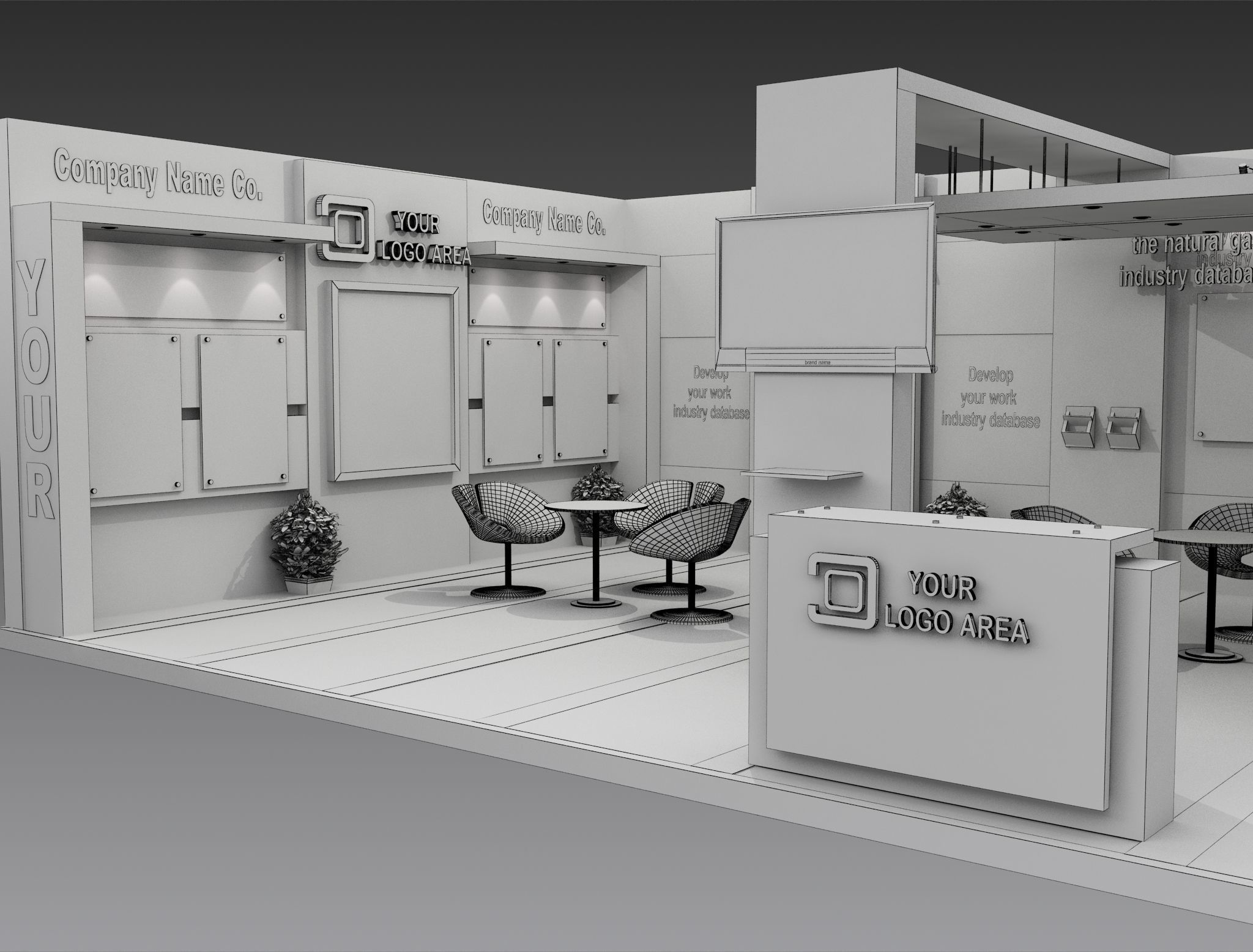 Booth Exhibition Stand a517b 3D model_19