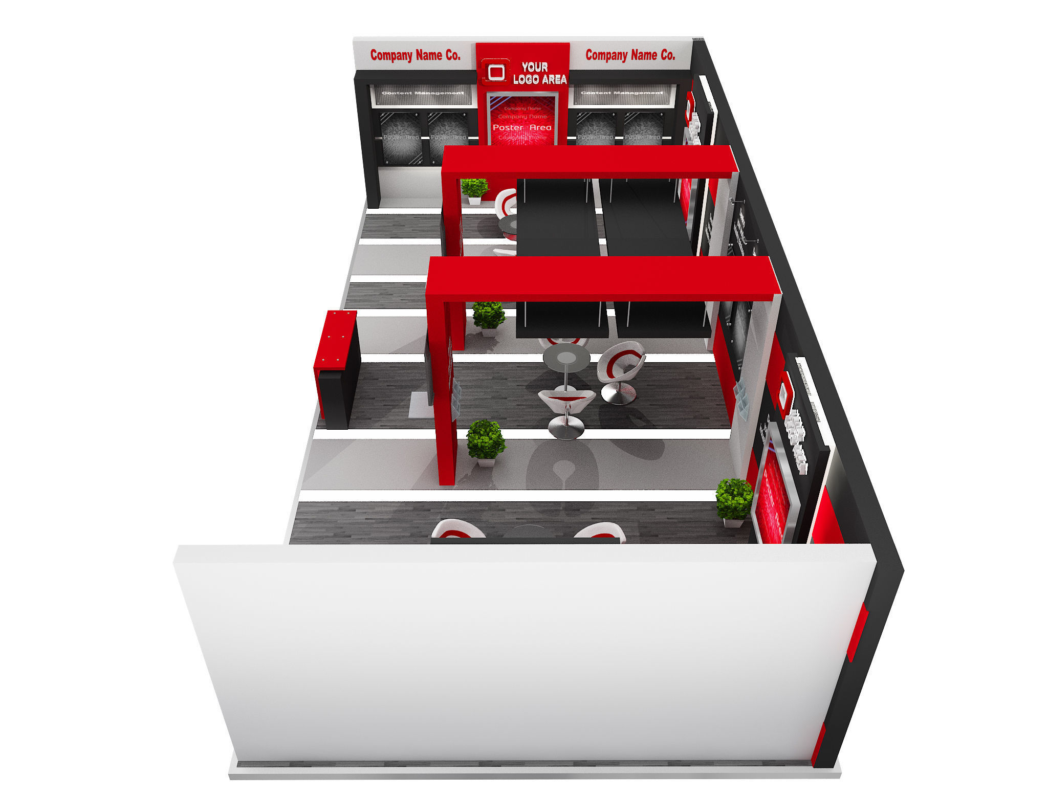 Booth Exhibition Stand a517b 3D model_6