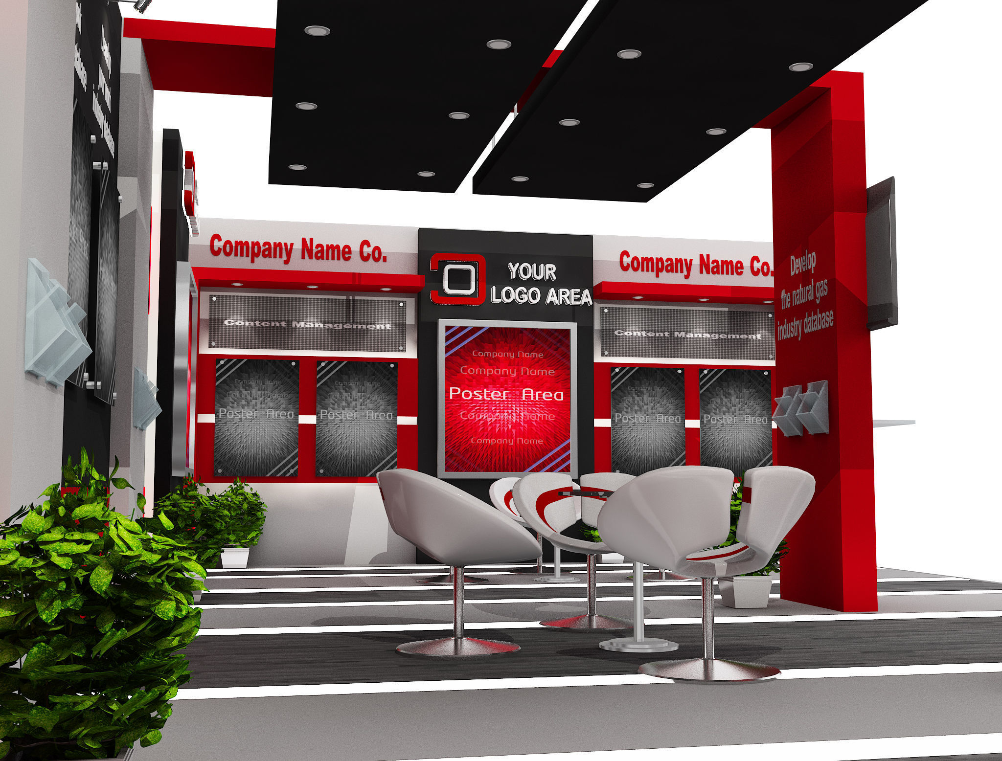 Booth Exhibition Stand a517b 3D model_12