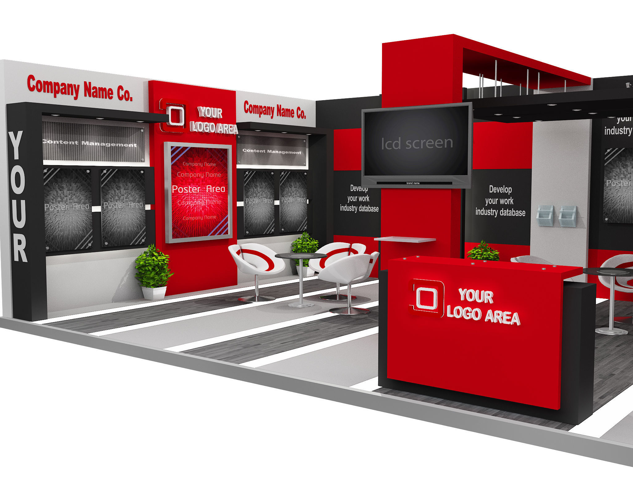 Booth Exhibition Stand a517b 3D model_18