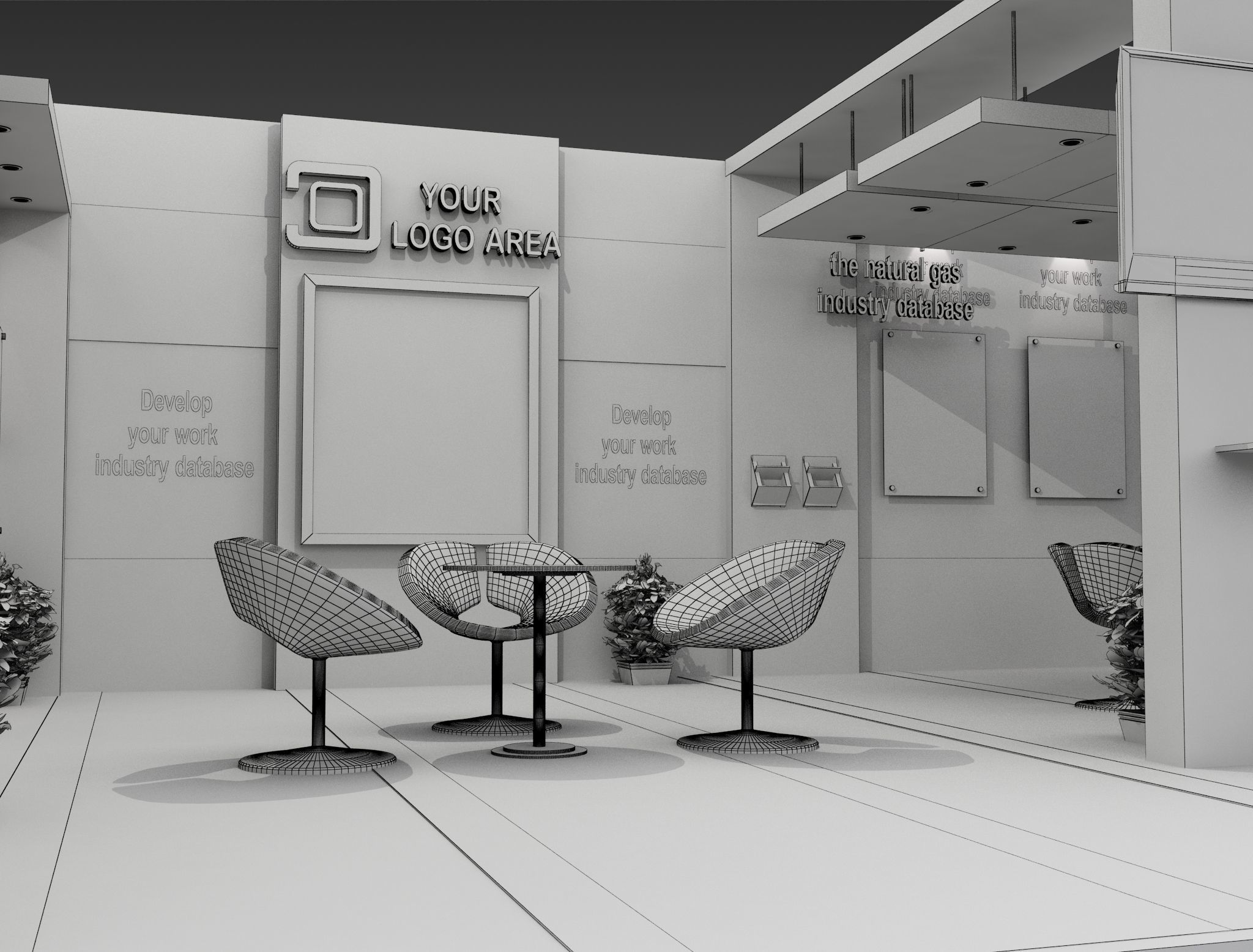 Booth Exhibition Stand a517b 3D model_15