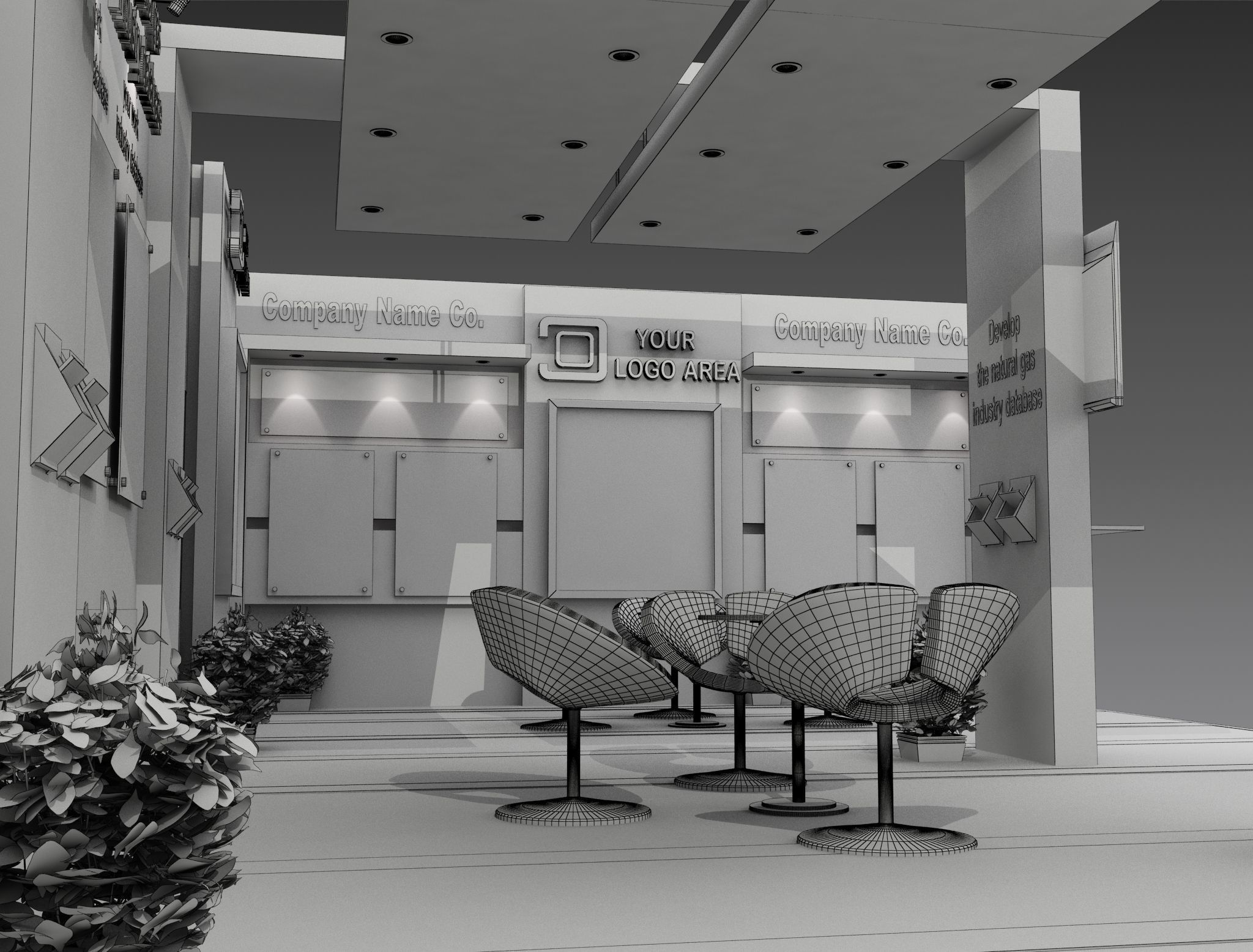 Booth Exhibition Stand a517b 3D model_13