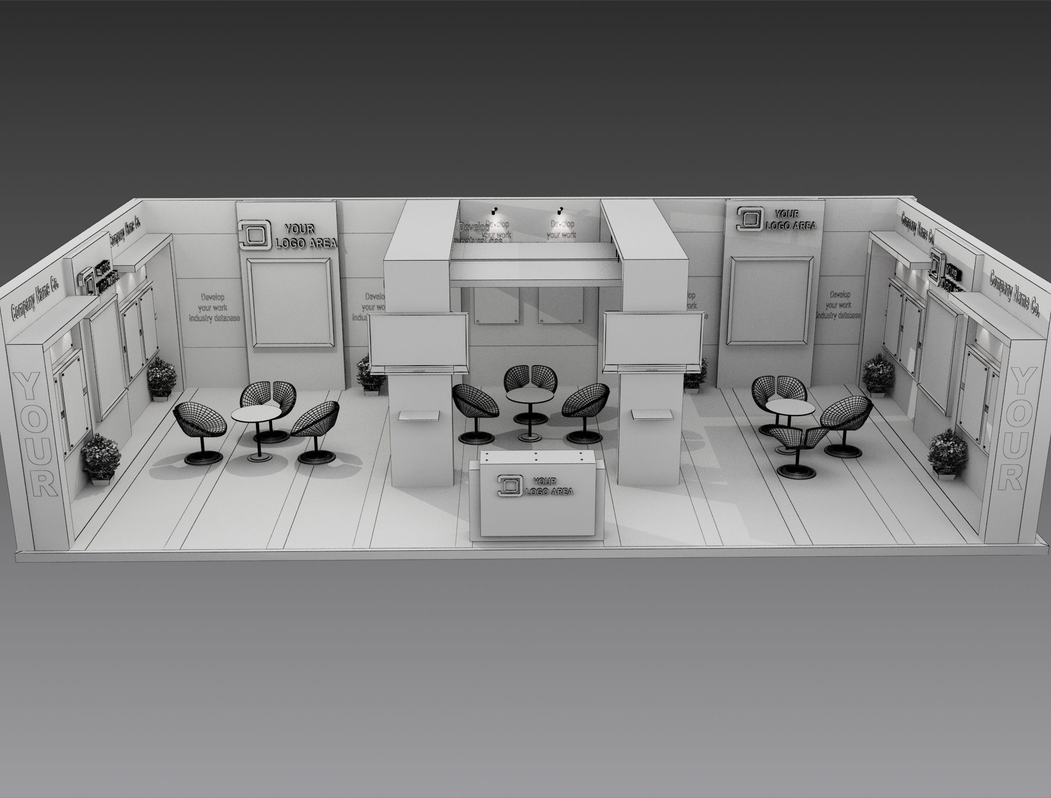 Booth Exhibition Stand a517b 3D model_1