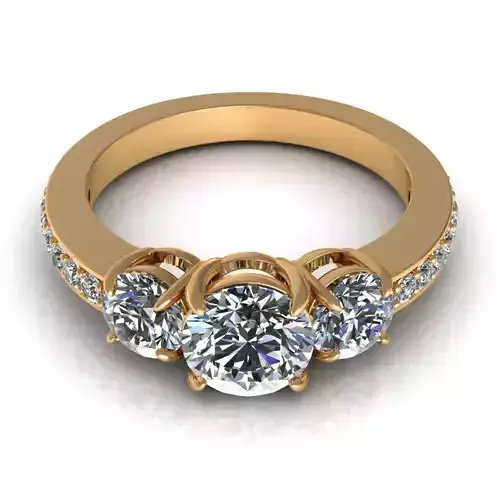 Jam Three Stone Diamond Ring