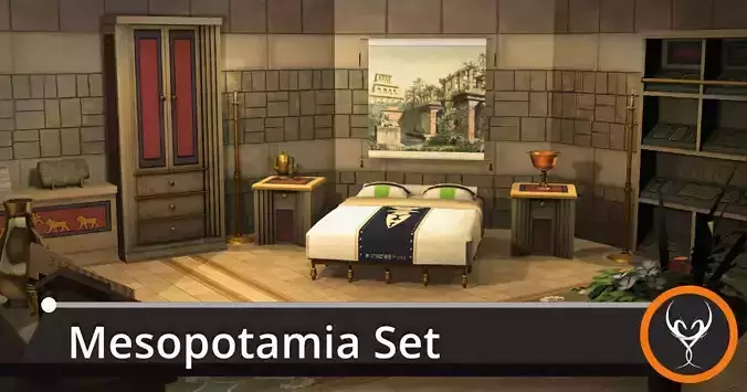 Mesopotamia Babylon Furniture Low-poly 3D model