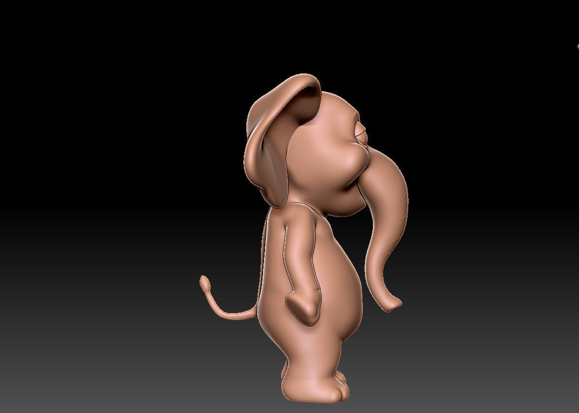 cartoon elephant 3D print model_5