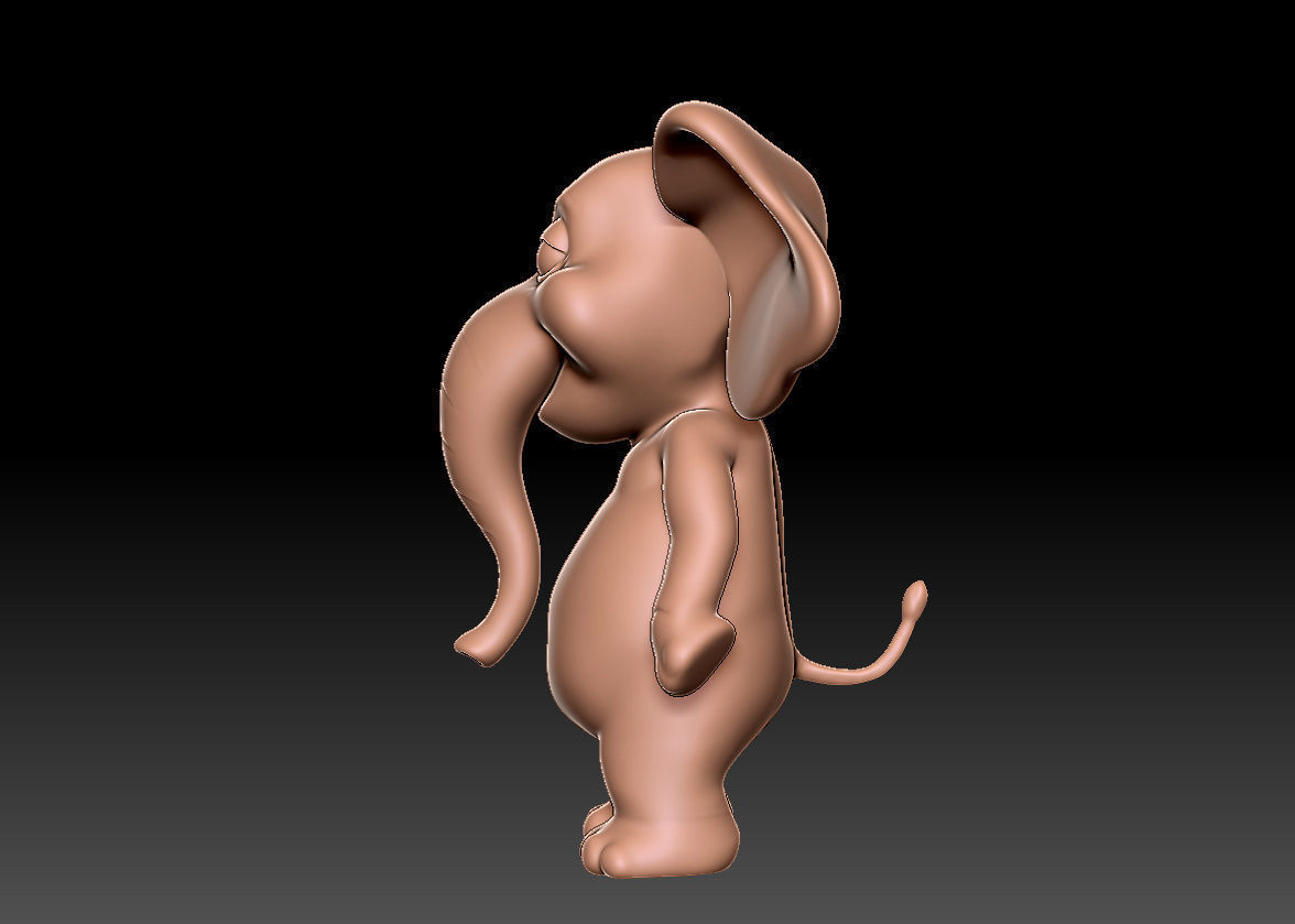 cartoon elephant 3D print model_3
