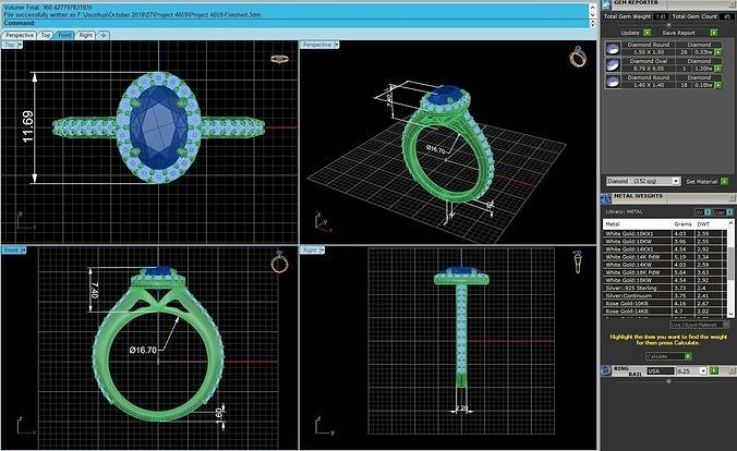  Antonio Fata Diamond Ring 3D print model