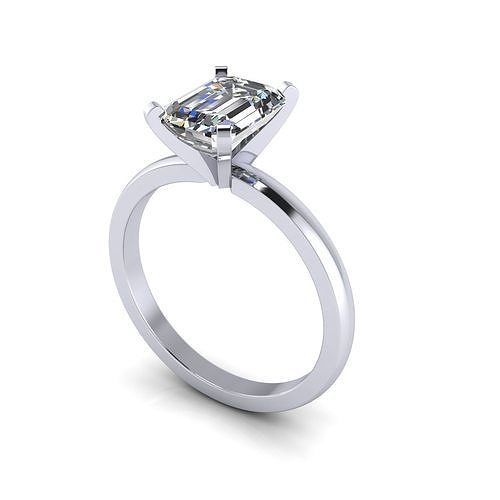 Emerald Cut Jame Diamond Ring 3D print model