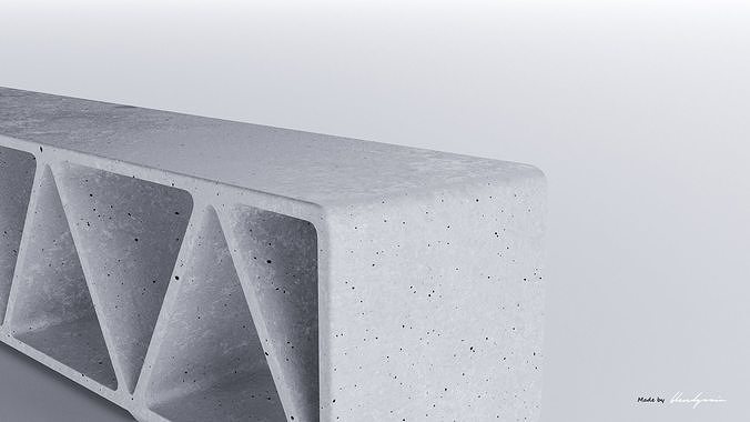 PARK MODERN BENCH CONSTRUQTA CONCRETE 3D model 5