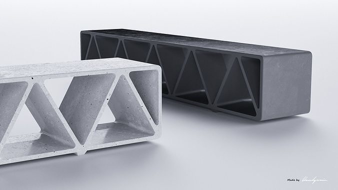 PARK MODERN BENCH CONSTRUQTA CONCRETE 3D model 3