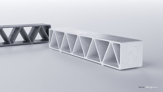 PARK MODERN BENCH CONSTRUQTA CONCRETE 3D model 7