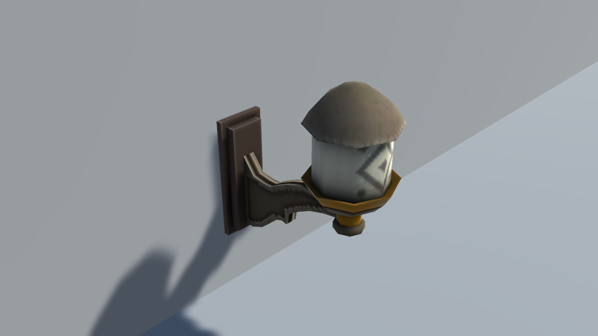 Bedroom Set B wooden cabinet with gold details Low-poly 3D model_8