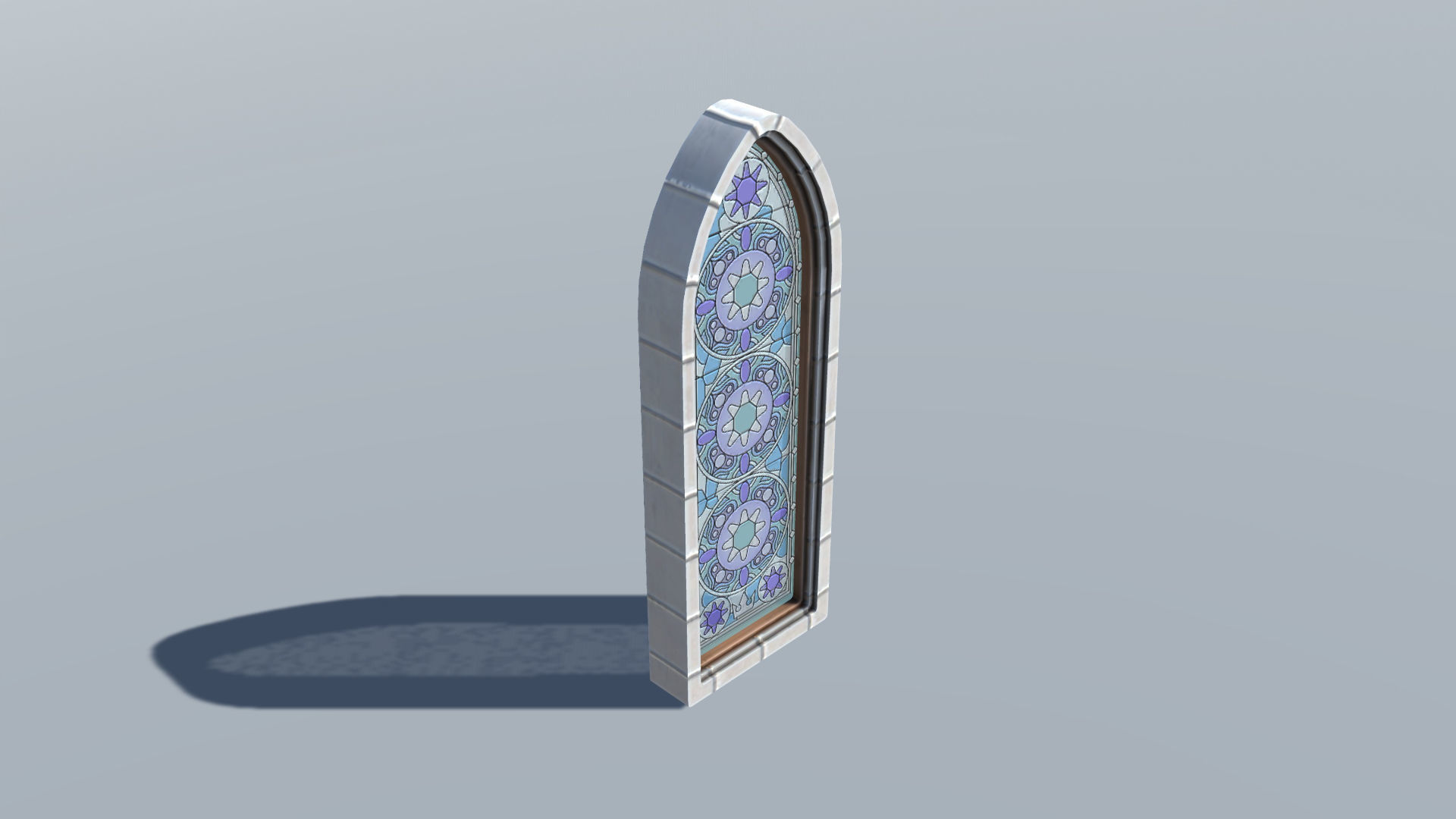 Bedroom Set C ornate door Low-poly 3D model_8