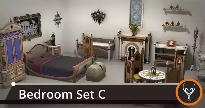 Bedroom Set C ornate door