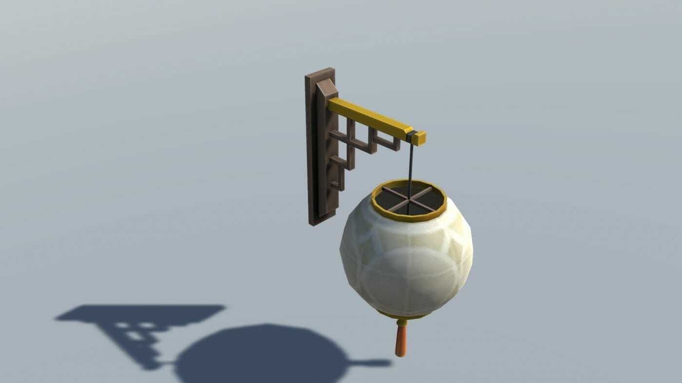 Bedroom Set D desk Low-poly 3D model_7