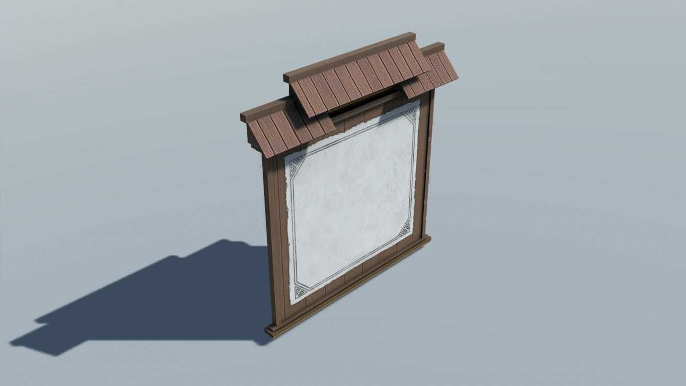 Bedroom Set D desk Low-poly 3D model_5