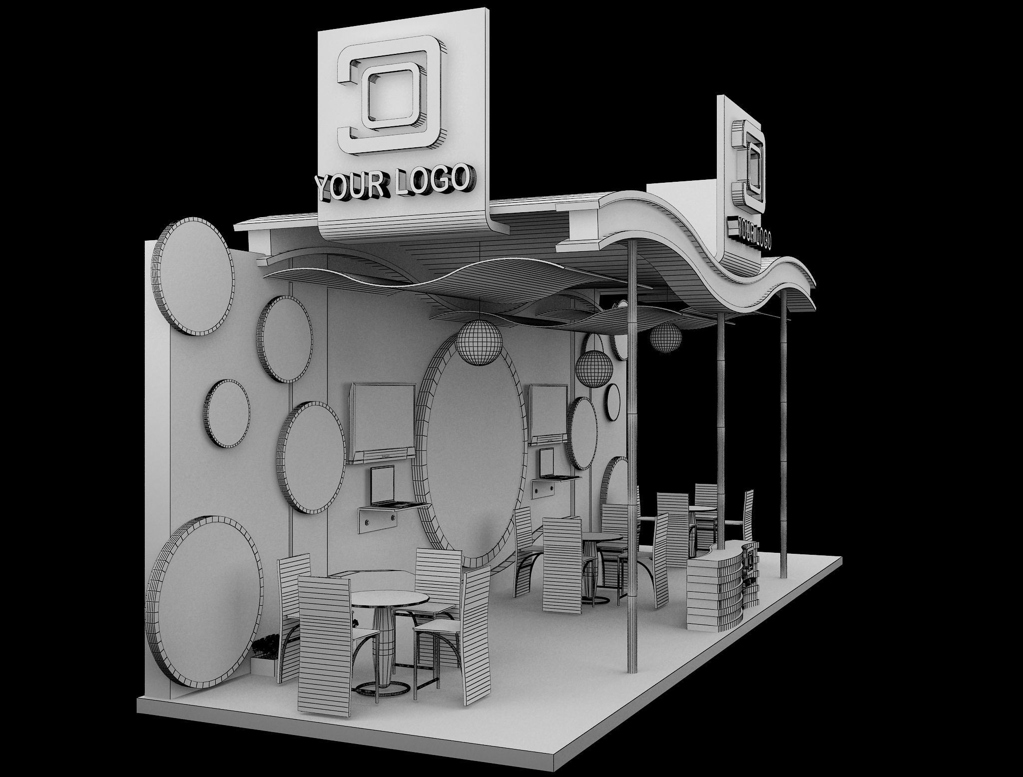 Booth Exhibition Stand a519a 3D model_13