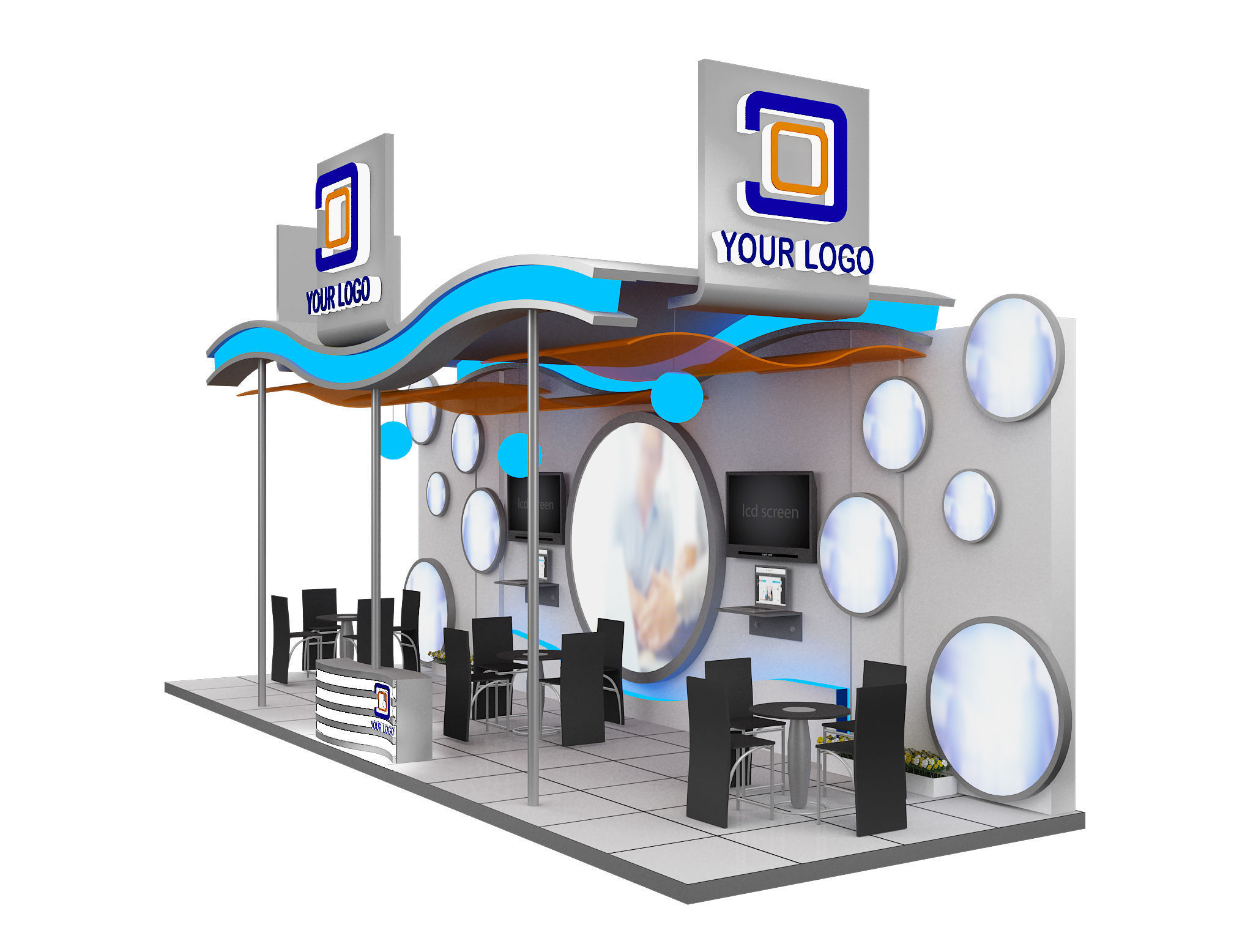 Booth Exhibition Stand a519a 3D model_2