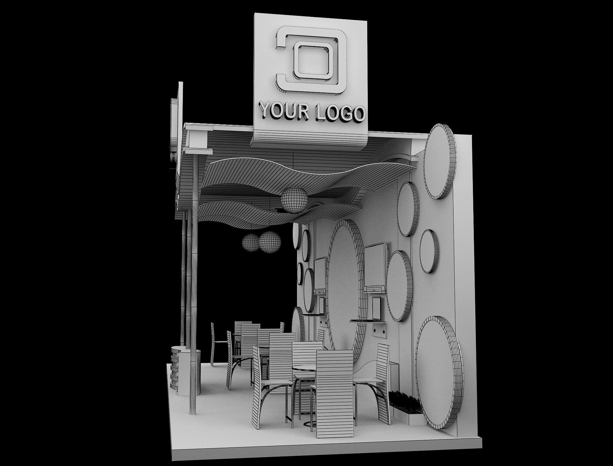 Booth Exhibition Stand a519a 3D model_15