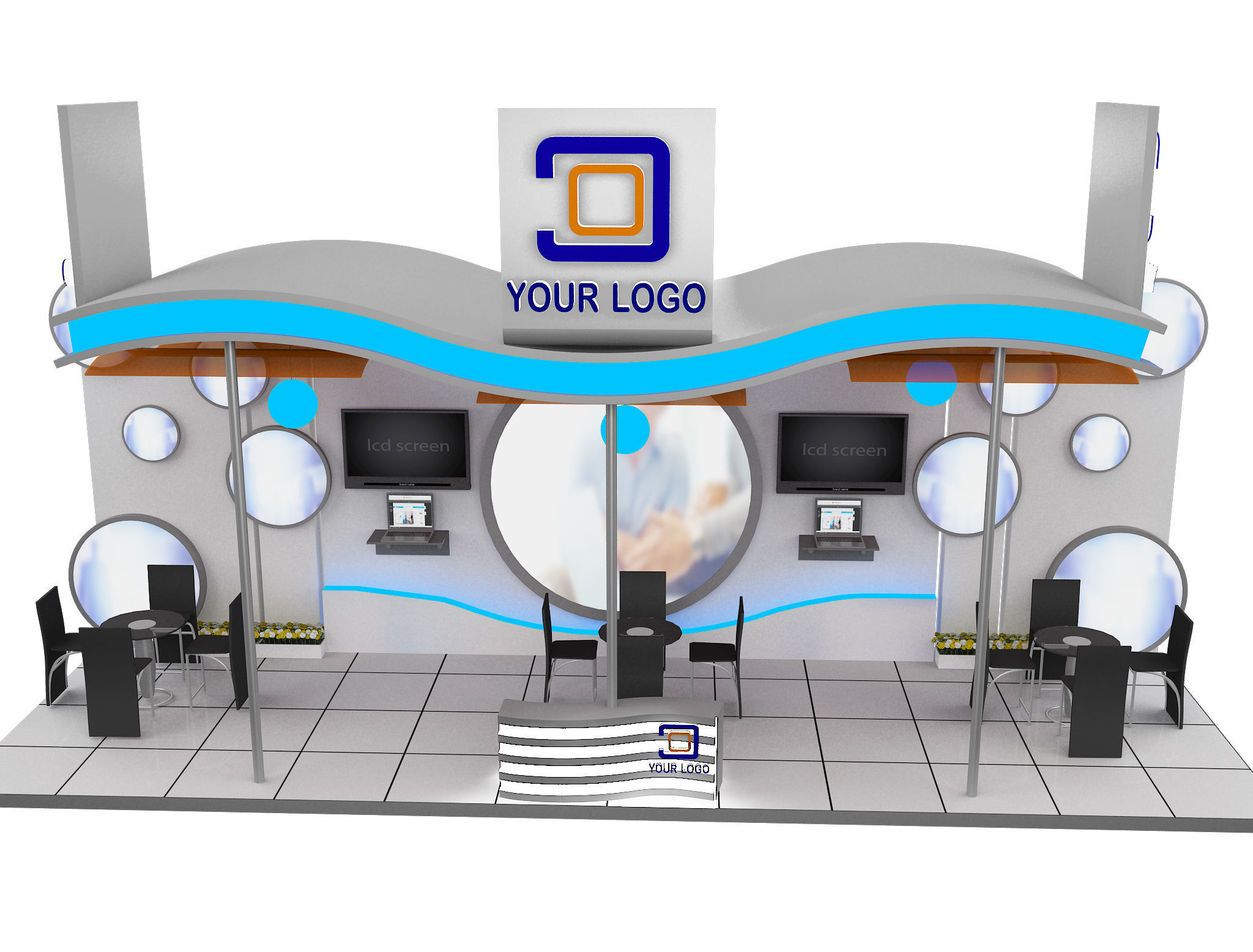 Booth Exhibition Stand a519a 3D model_10