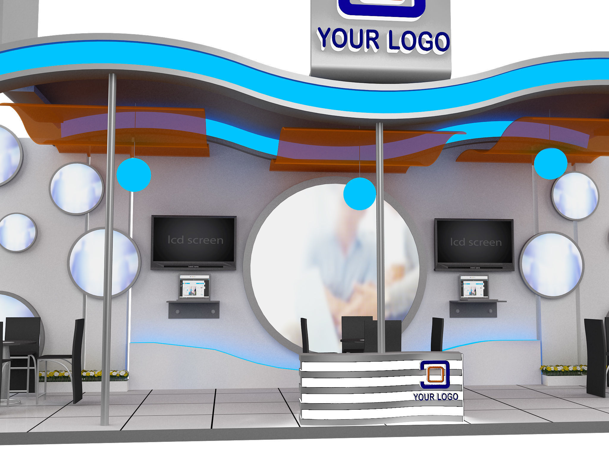 Booth Exhibition Stand a519a 3D model_8