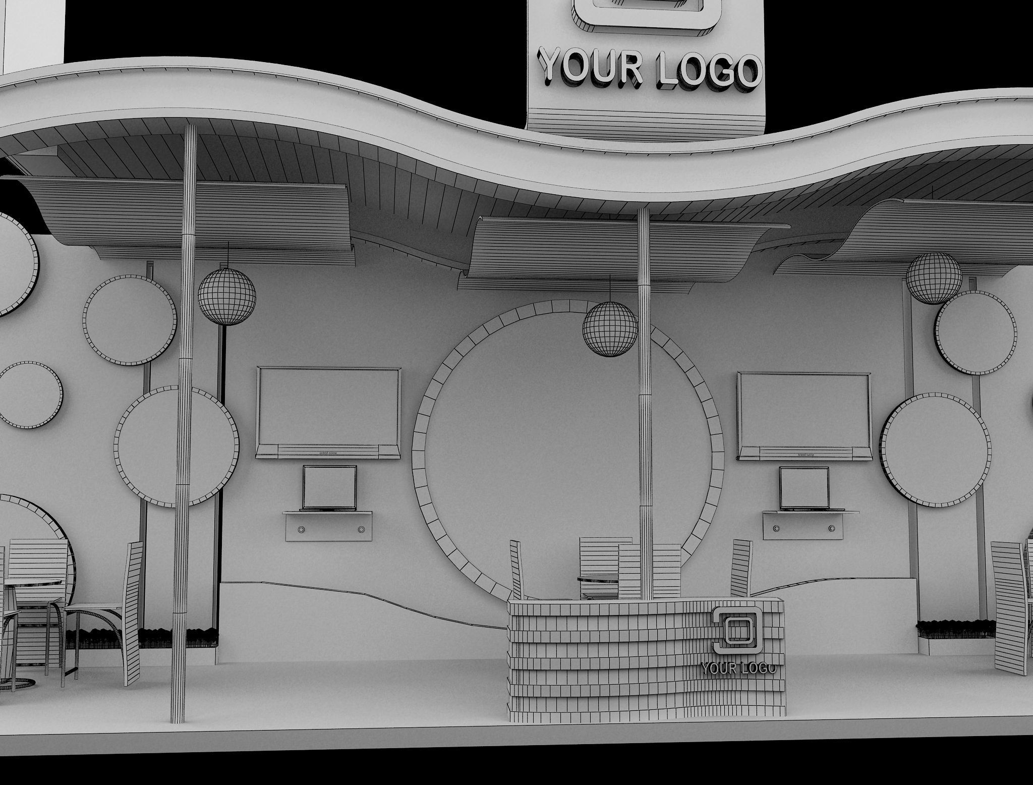 Booth Exhibition Stand a519a 3D model_9