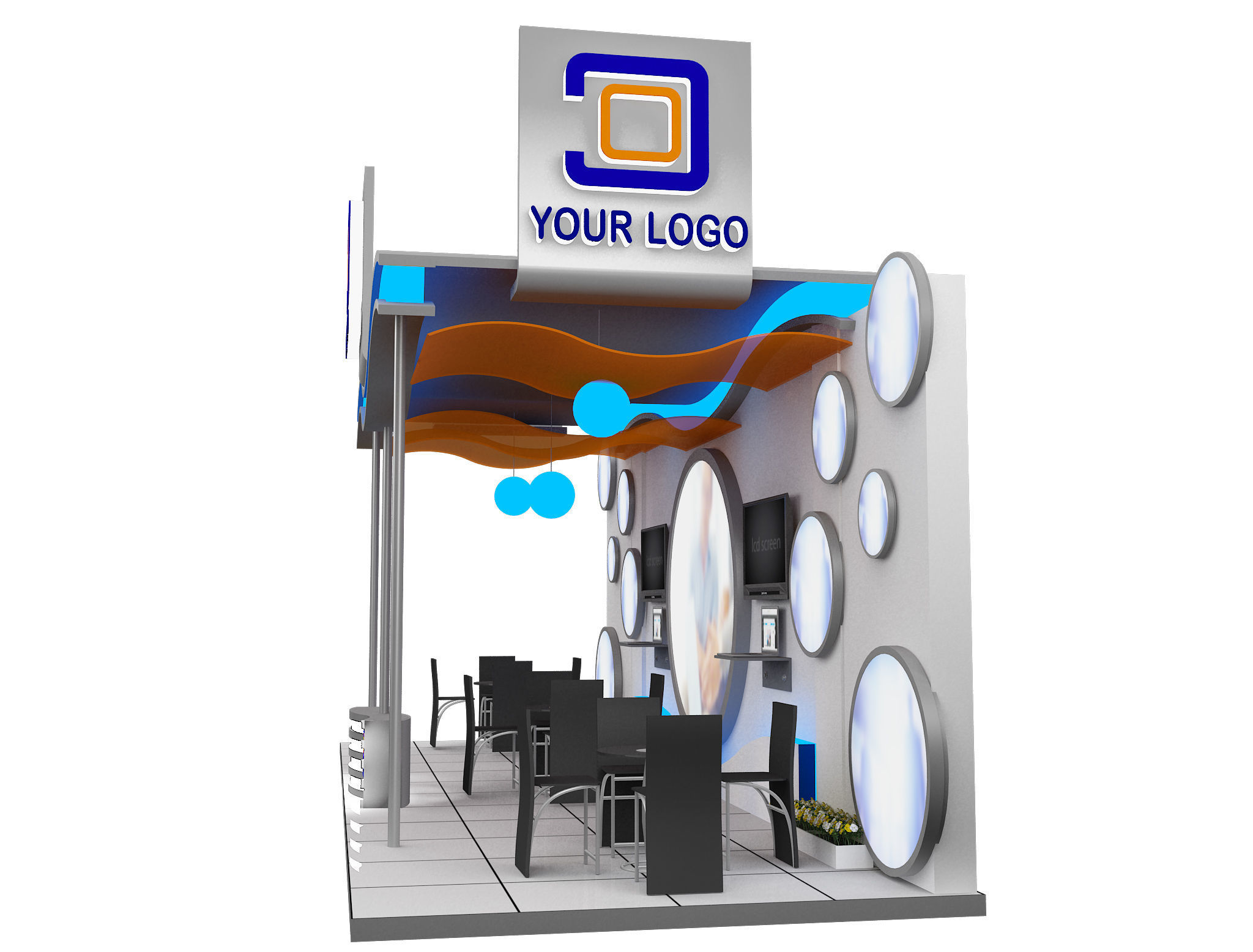 Booth Exhibition Stand a519a 3D model_14