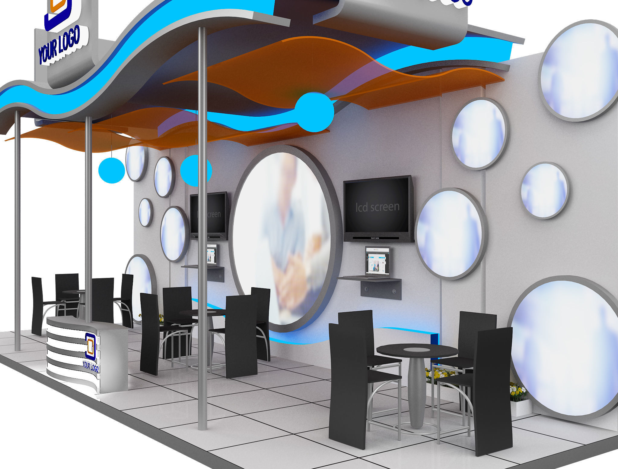 Booth Exhibition Stand a519a 3D model_6