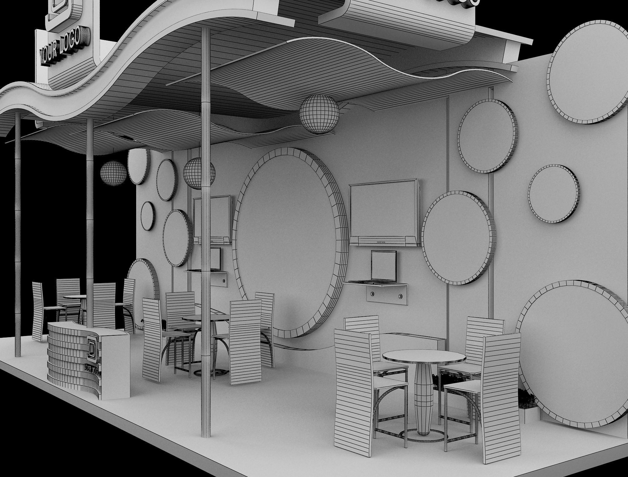 Booth Exhibition Stand a519a 3D model_7