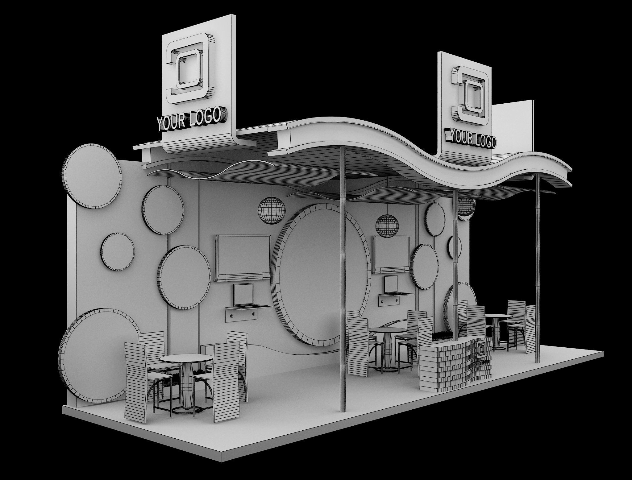 Booth Exhibition Stand a519a 3D model_1