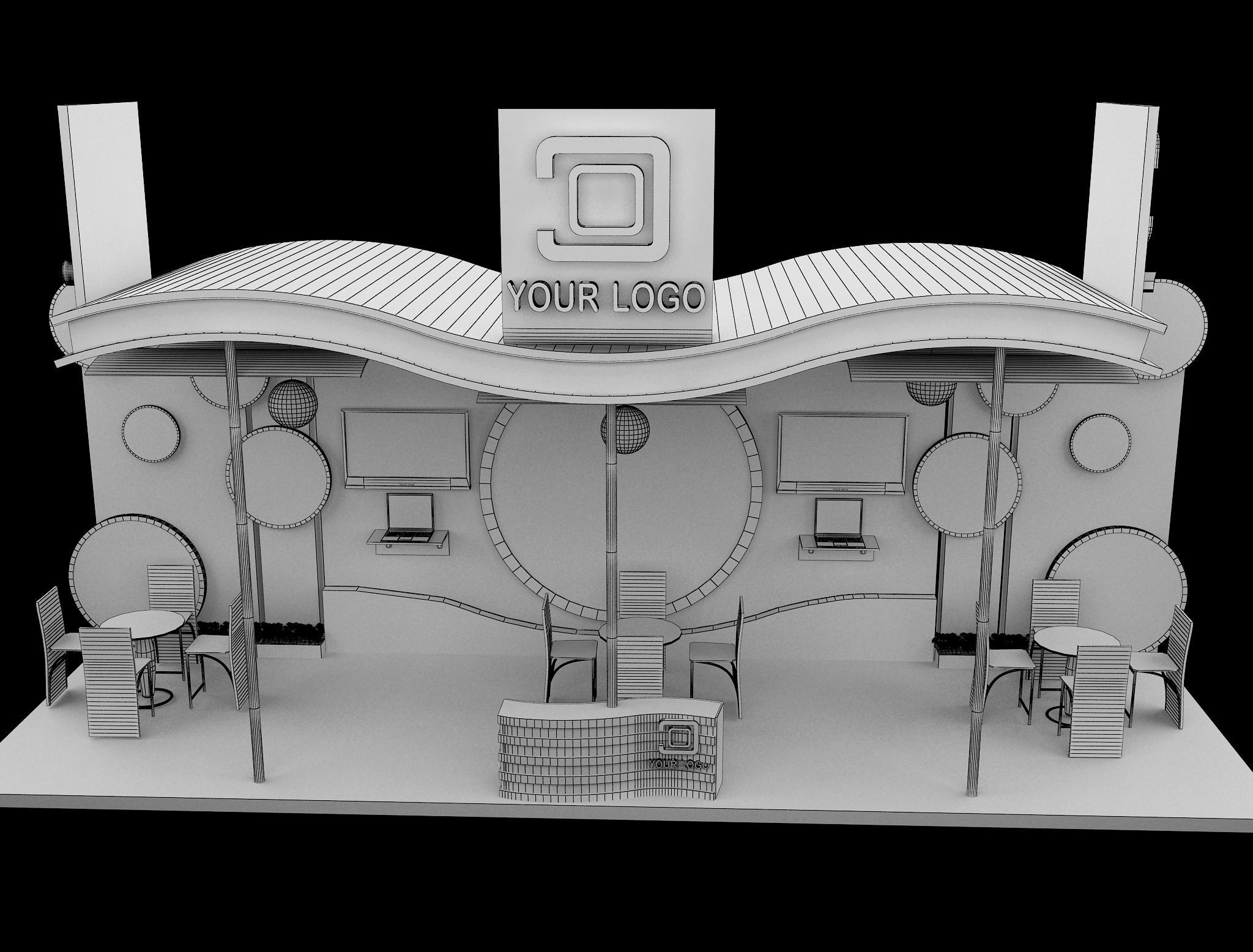 Booth Exhibition Stand a519a 3D model_11