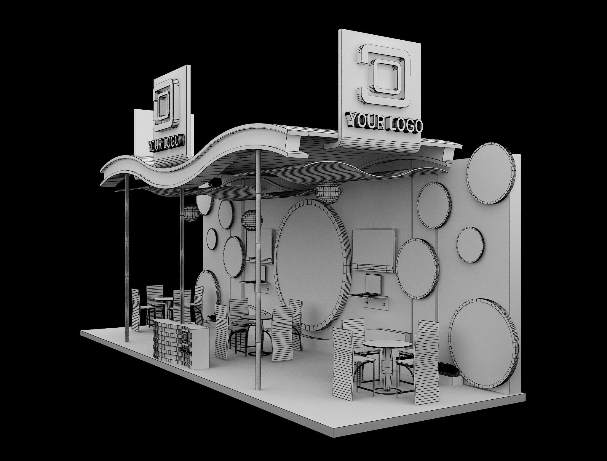 Booth Exhibition Stand a519a 3D model_3