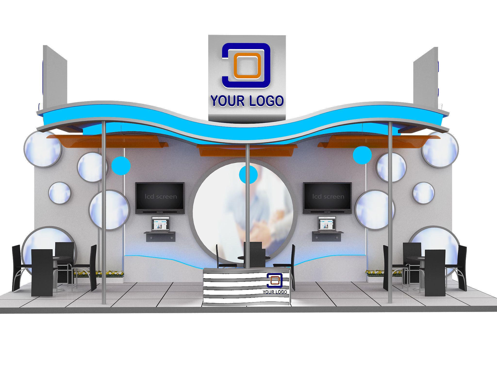 Booth Exhibition Stand a519a 3D model_4