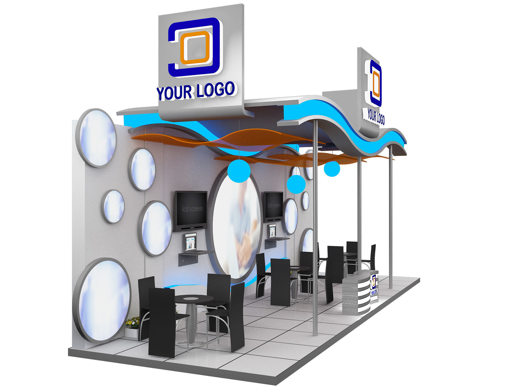 Booth Exhibition Stand a519a 3D model_12