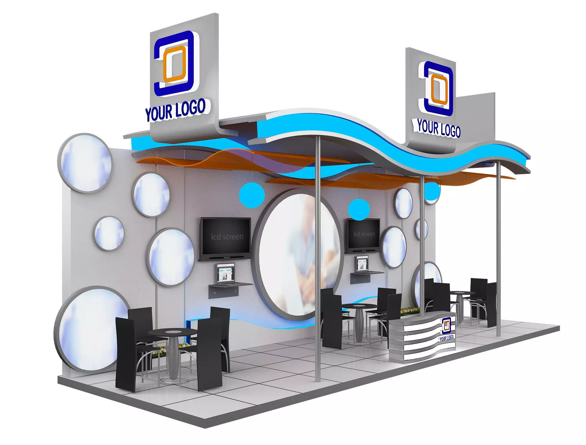 Booth Exhibition Stand a519a 3D model_0