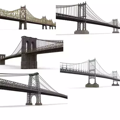 American bridges Low-poly 3D model