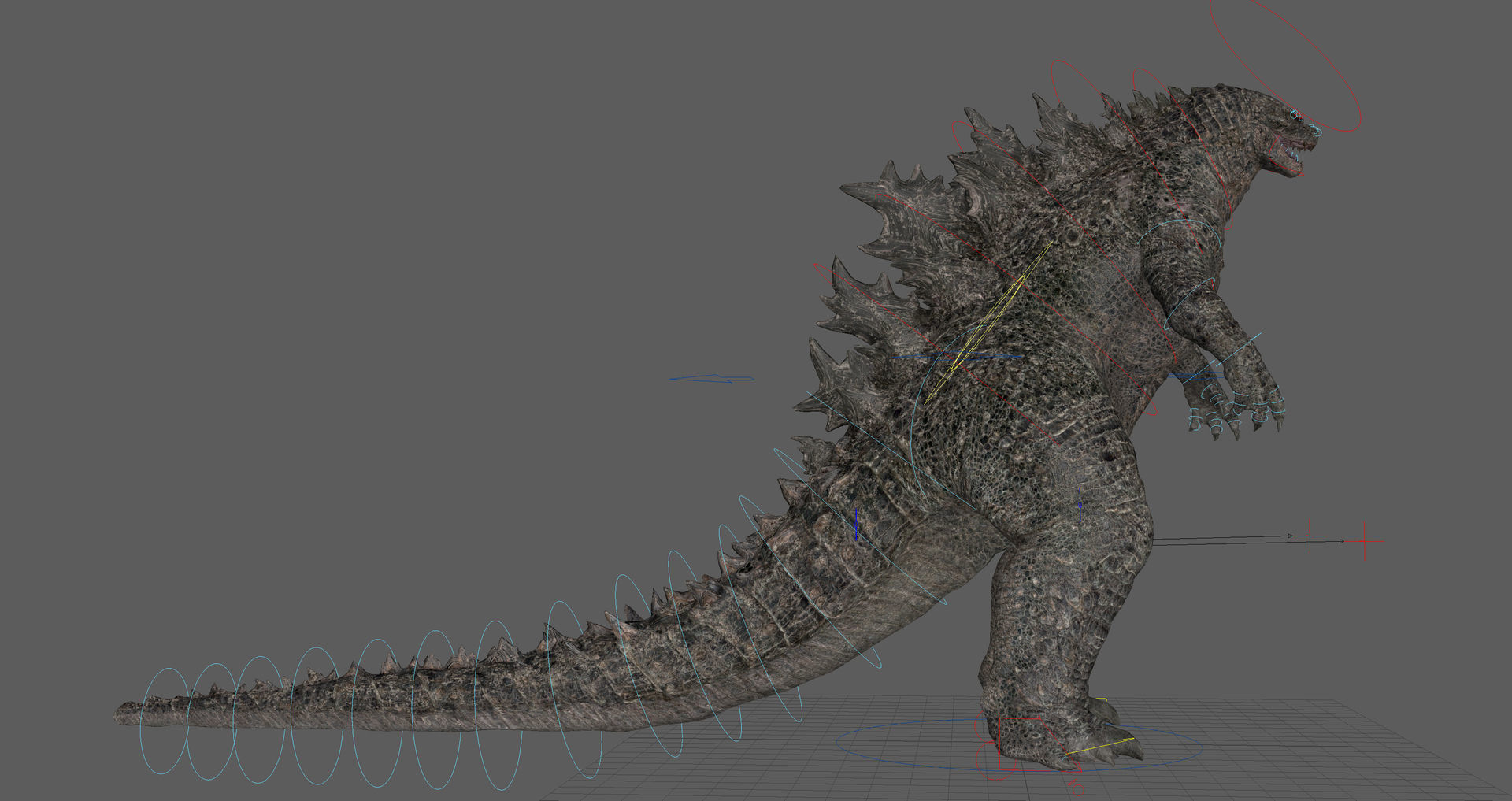  Godzilla Rig model Low-poly 3D model_12