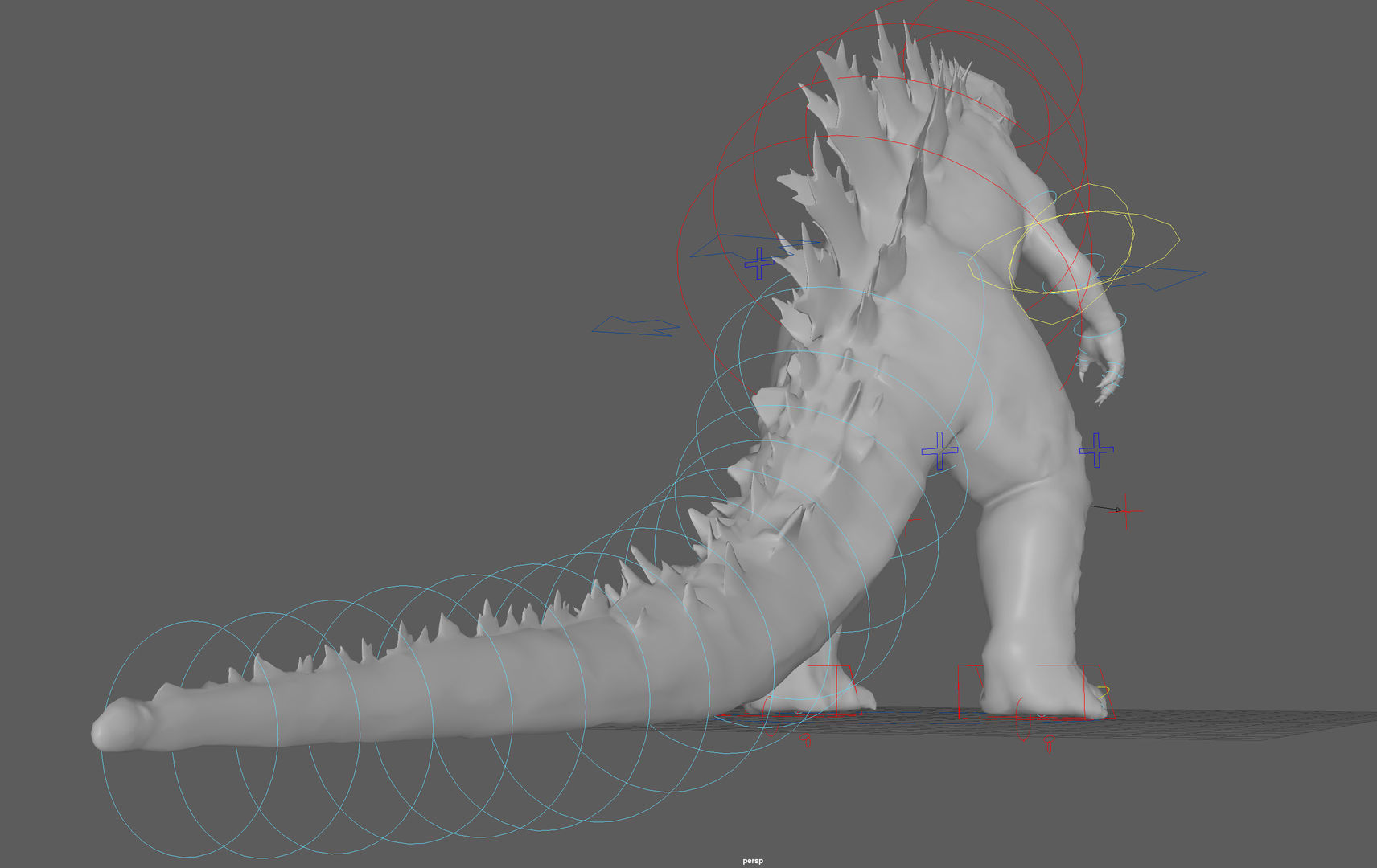  Godzilla Rig model Low-poly 3D model_13