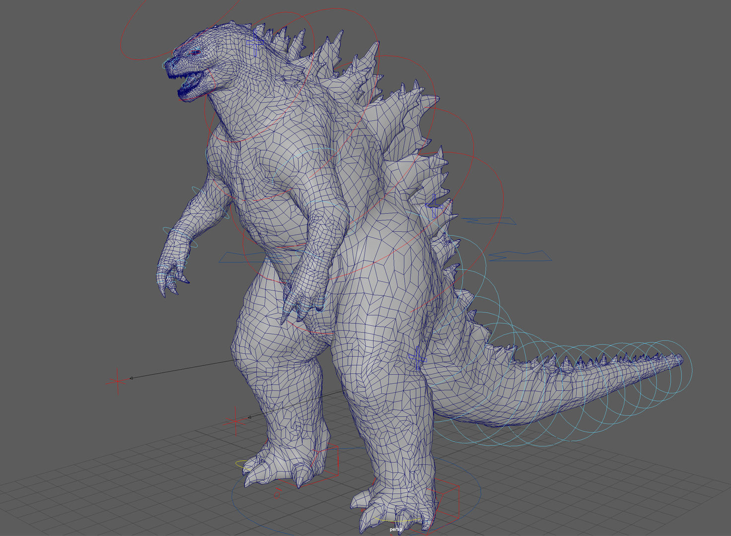  Godzilla Rig model Low-poly 3D model_8