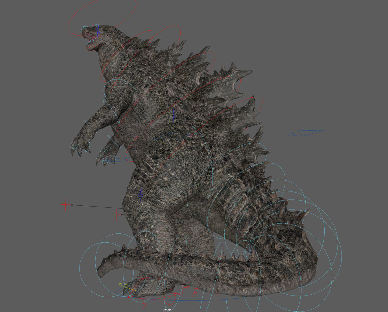  Godzilla Rig model Low-poly 3D model_16