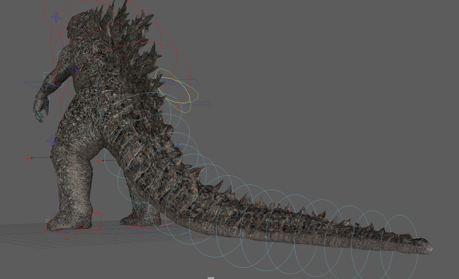  Godzilla Rig model Low-poly 3D model_14