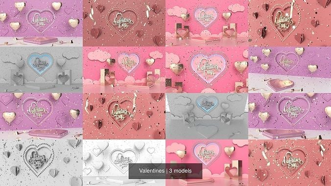 Valentines 3D Model Collection